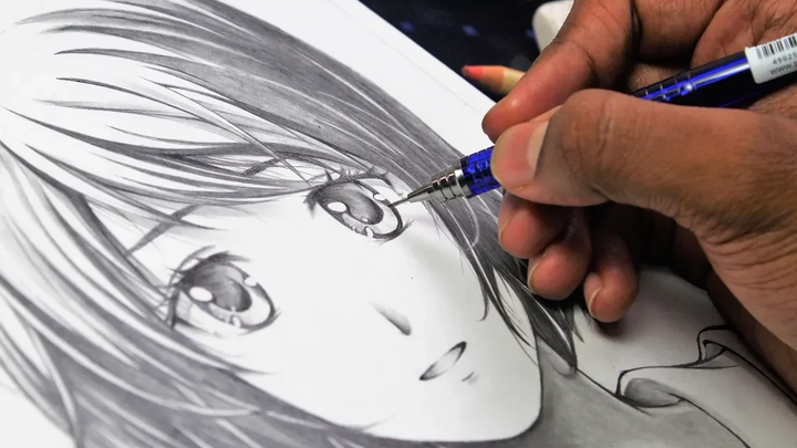 วิธีการวาด Anime Girlโดยใช้ดินสอเพียงอันเดียว การสอนการวาดการ์ตูน