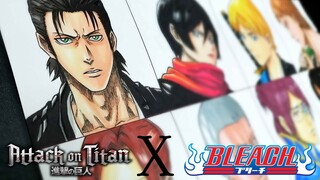 Drawing Levi's Squad as an Shinigami's | Attack On Titan | Bleach | Different Styles #50
