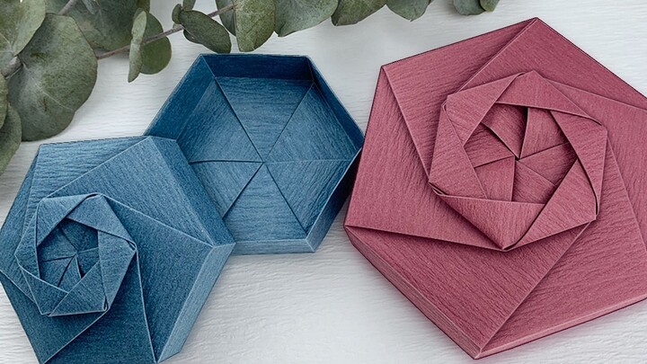 การห่อของขวัญ | การทำกล่องของขวัญ Origami (หกเหลี่ยม)
