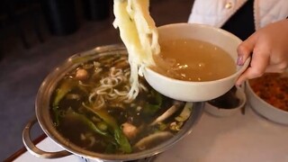 mukbang lẩu hải sản và canh rong biển #food