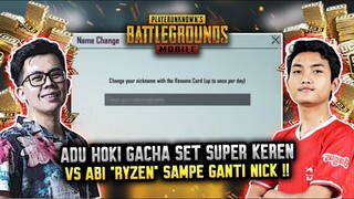 ADU HOKI GACHA "VS ABI RYZEN" SAMPE GUA GANTI NICK !!! - PUBG MOBILE INDONESIA