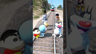 Thomas The Tank Engine vs Tom & Jerry Doreamon Shiva Oggy Shin Chan  #shorts