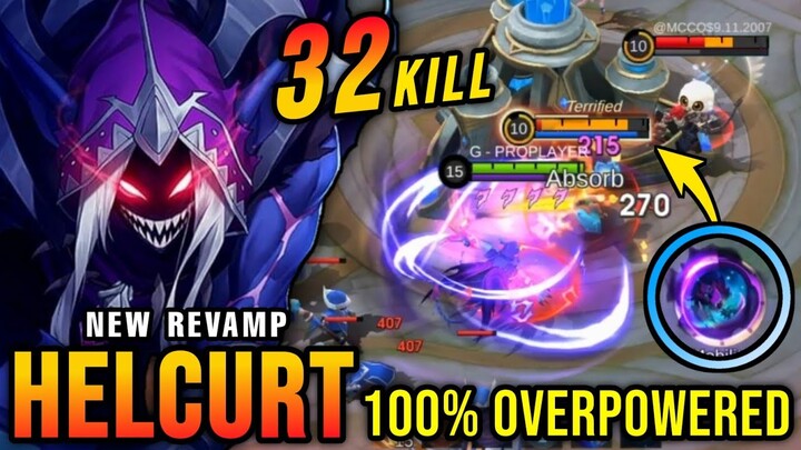 32 Kills!! Helcurt Revamp 100% OVERPOWERED - New Revamp Tryout ~ MLBB