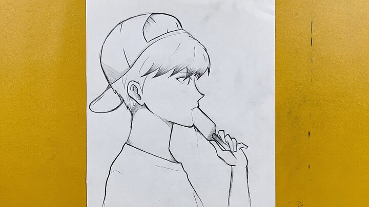 Easy anime sketch | how to draw anime boy easy tutorial - Bstation Easy anime sketch | how to draw anime boy easy tutorial - Bstation