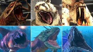 ALL CENOZOIC & ALL AQUATIC ATTACK ANIMATION | Jurassic World The Game