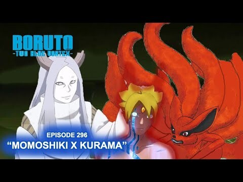 Kurama dan Momoshiki bekerjasama membantu Boruto untuk mengalahkan Jura  Boruto Episode 296 Sub Indo