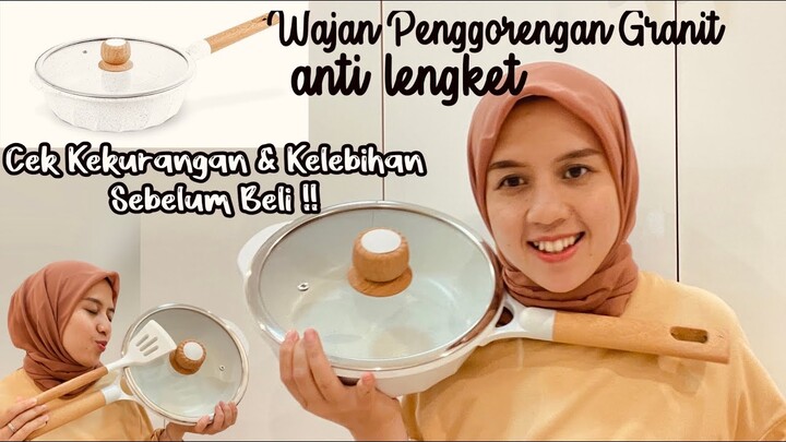 REVIEW WAJAN ANTI LENGKET AESTHETIC WARNA PUTIH || Rekomendasi Wajan Penggorengan Marble Granit