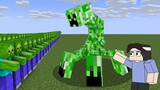 100 Zombies VS 1 Mutant Creeper! Bardagulan | Minecraft
