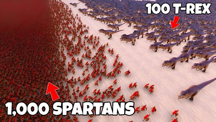 100 T-REX vs 1000 SPARTANS