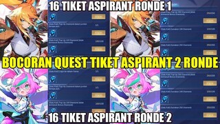 BOCORAN QUEST TIKET DRAW GRATIS EVENT ASPIRANT 2 RONDE 2024! DIJAMIN PANEN SKIN EPIC/COLLECTOR MLBB