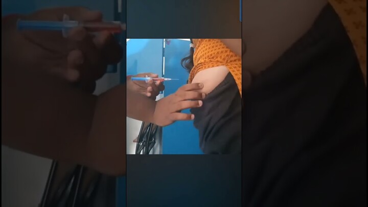 college girl getting injection crying painful in buttocks