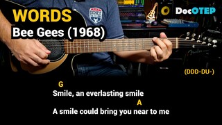 Words - Bee Gees (1968) - Easy Guitar Chords Tutorial with Lyrics Part 2 SHORTS REELS