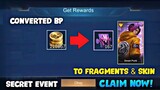 BP CONVERTED TO RARE FRAGMENT AND SKIN! (CLAIM NOW) | MOBILE LEGENDS 2021
