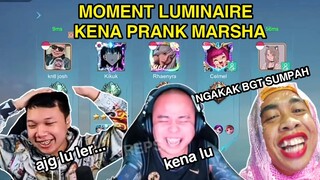 NGAKAK PARAH! MARSHA PRANK LUMINAIRE, COWOK NYAMAR JADI CEWEK GODAIN LUMINAIRE!!