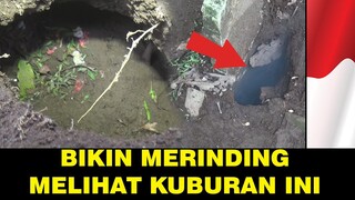 Batu nisan gantung dan keluar asap bikin merinding