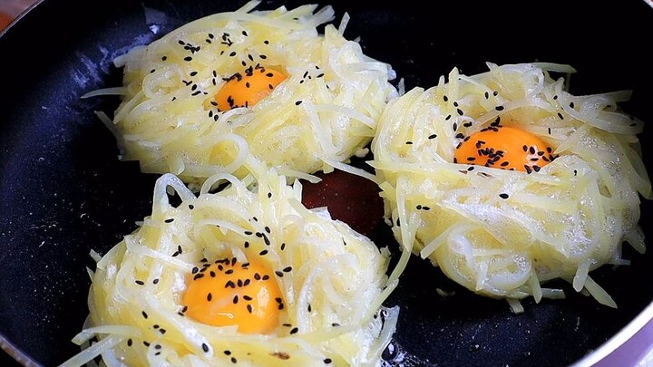 [Kuliner] [Masak] [Pancake telur kentang] Renyah di luar lembut di dalam