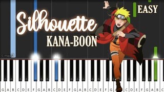 Silhouette - KANA-BOON (NARUTO SHIPPUDEN OP. 16) | EASY Piano Tutorial