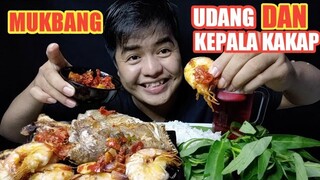 UDANG DAN KEPALA KAKAP GORENG SAMBEL MERAH MASAKAN SENDIRI BUKAN MASAKAN ISTRI !!