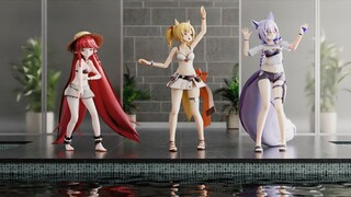 [MMD] Sora, Vigna And Provence In Swimsuit