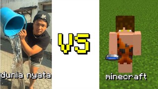 Gw Reaction HAL - HAL Minecraft Dunia Nyata VS Minecraft Dunia Game!