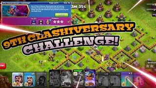 EASILY 3 STAR 9TH CLASHIVERSARY CHALLENGE ! SWAG SPELLS 💪 | CLASH OF CLANS