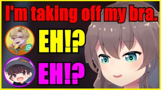 【Hololive】Matsuri Openly Says She's Taking Off Her Bra To Her Male Teammates【Eng Sub】