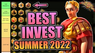 Legendary Investment Tier List [F2P & Low Spend -- Open Field] Rise of Kingdoms Summer 2022