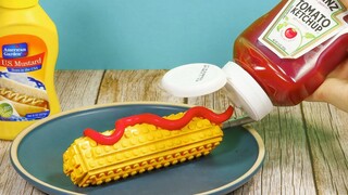 LEGO Hot Dog / กิน Lego Hot Dog กับซอสมะเขือเทศ - Stop Motion Cooking & Lego ASMR