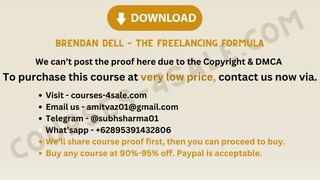 [Course-4sale.com] -  Brendan Dell – The Freelancing Formula