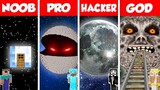 Minecraft Battle: NOOB vs PRO vs HACKER vs GOD: MOON PLANET HOUSE BASE BUILD CHALLENGE / Animation