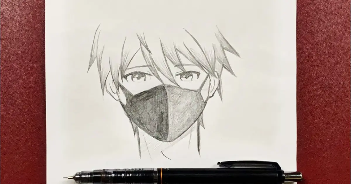 How to draw cool anime boy wearing face mask easy step-by-step - Bilibili