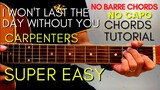 CARPENTERS - I WON'T LAST THE DAY WITHOUT YOU CHORDS (EASY GUITAR TUTORIAL) for Acoustic Cover