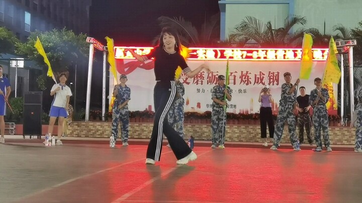 The students actually coaxed the military training onto the stage, so let’s dance…