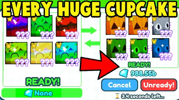Trading EVERY HUGE CUPCAKE for 1 TRILLION GEMS in Pet Simulator X!