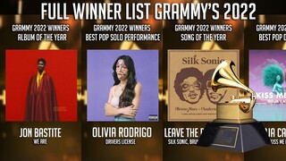 FULL WINNERS GRAMMY's 2022