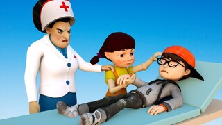 Brother Nick vs Little Sister Doll Squid Game | Scary Teacher 3D Serious Accident Hospital