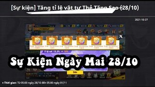 SỰ KIỆN NGÀY MAI 28/10 : EVENT THẺ TĂNG SAO ĐẦU TIÊN BẢN VNG  - ONE PUNCH MAN THE STRONGEST