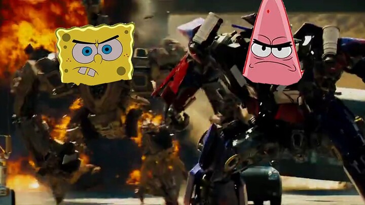 Optimus Prime VS Bonecrusher, tapi Spongebob BGM dan efek suara
