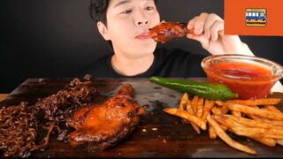 Mukbang mì cay đùi gà Hàn Quốc phần 4 #anngon