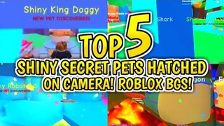 TOP 5 *SHINY* SECRET PETS HATCHED ON CAMERA (SHINY KING DOGGY) IN BUBBLEGUM SIMULATOR! (ROBLOX)