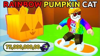 I SPENT 75 BILLION to Hatch Huge Pumpkin Cat in Roblox Pet Simulator X