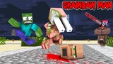 CHAINSAW MAN ATTACKING MONSTER SCHOOL HORROR FUNNY - Minecraft Animation