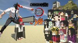 Chainsaw man vs upper moons kimetsu no yaiba  - MVS GAMER Minecraft Battle