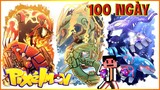 Tóm tắt 100 Ngày Minecraft Pixelmon Sinh Tồn Siêu Khó Bắt 20 Pokemon Huyền Thoại !!