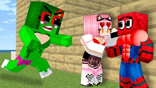 Monster School : Hulk Girl Fall Love With Spiderman - Sad Story - Minecraft Animation