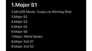 List anime Major S1->2nd S2