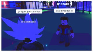 A Universal Time - PRETENDING TO GET SCAMMED IN FRONT OF PEOPLE TROLLING | Roblox |