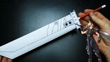 Lipat Pedang Penghancur Final Fantasy 7 Cloud dari kertas putih!