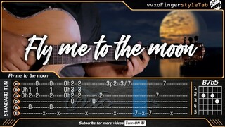 Fly Me To The Moon - Frank Sinatra (Fingerstyle Guitar Cover) Free TAB Tutorial