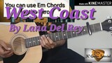 West Coast - Lana Del Rey  Easy Guitar Chords (Guitar Cover)